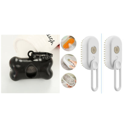 3-in-1 Steam Grooming Brush – White  Set