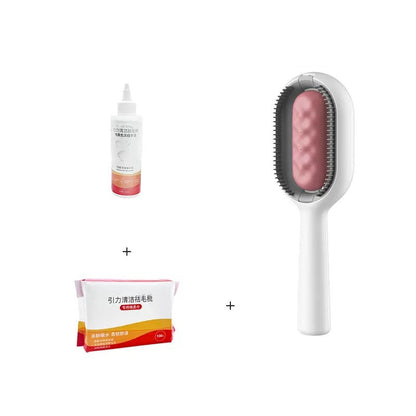 Dematting Brush with Cleansing Tank – Pink short hair
