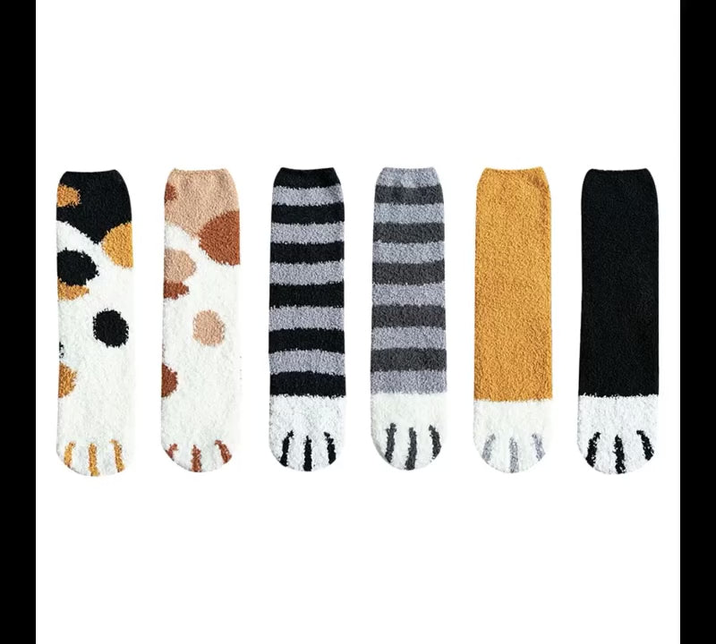 Cat Paw Fleece Socks video